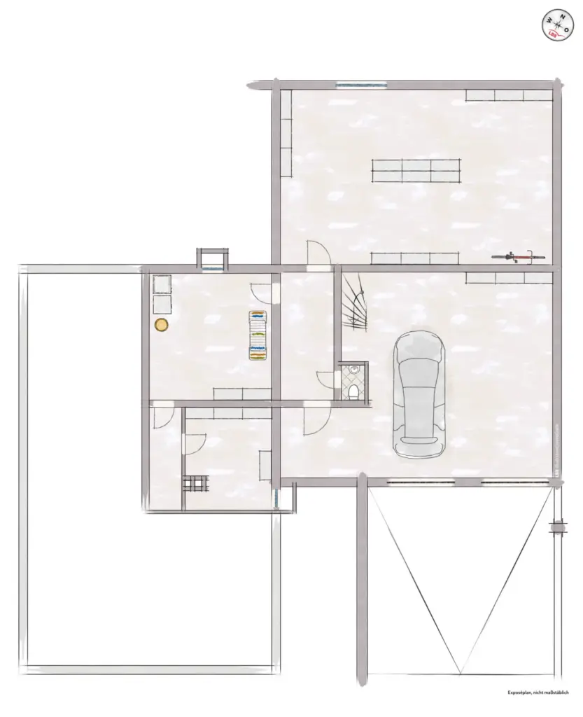 Grundriss Zweifamilienhaus mit Büro-Einheit